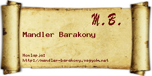 Mandler Barakony névjegykártya